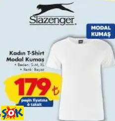 SLAZENGER KADIN T-SHİRT MODAL KUMAŞ